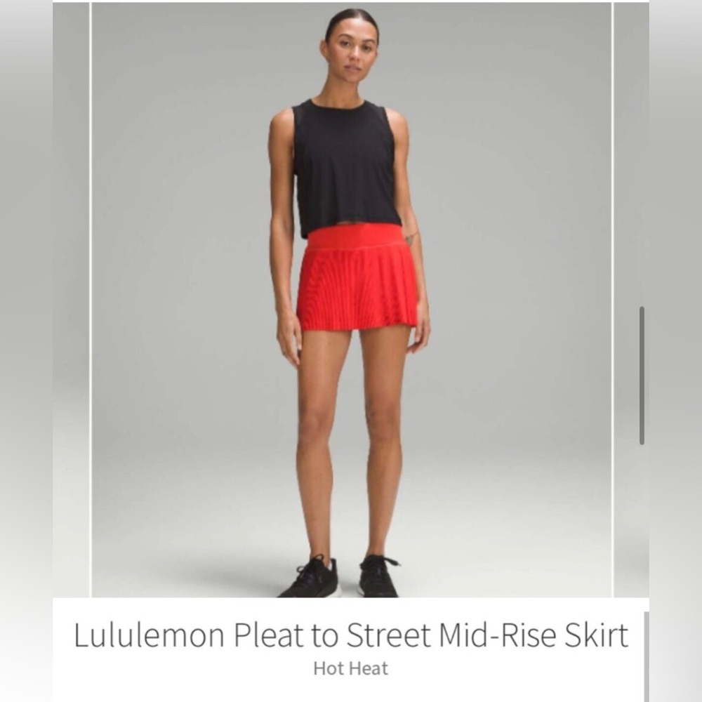 Lululemon Pleat to Street Mid-Rise Red Skort 6